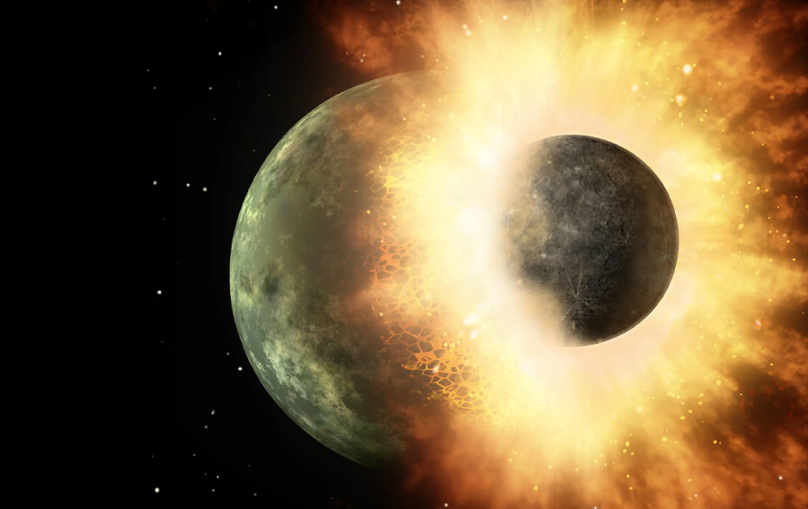 Giant Ancient Impact Left Two-Faced Moon