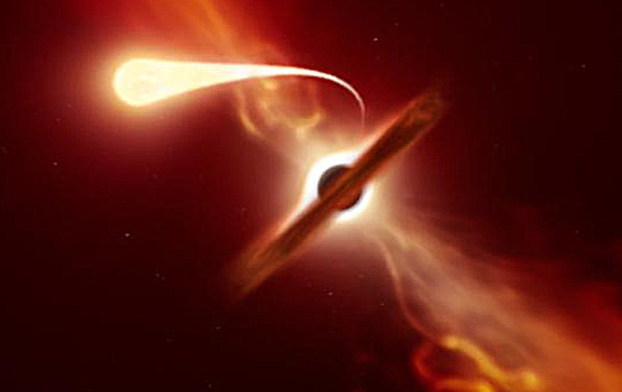 Flash in Supermassive Black Hole Aimed at Us