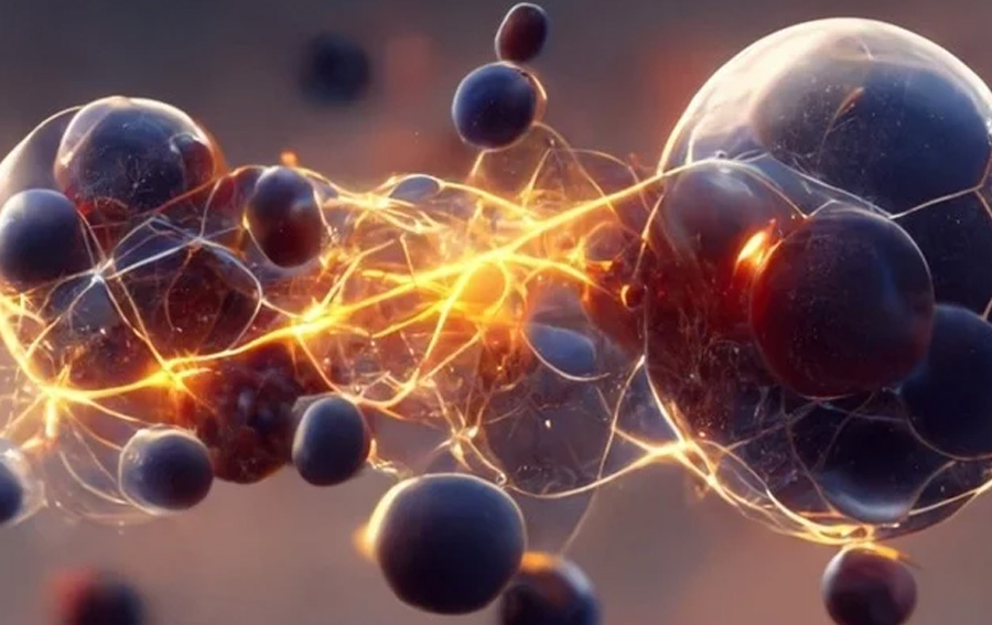 Atoms Entangled Across Quan­tum Net­work
